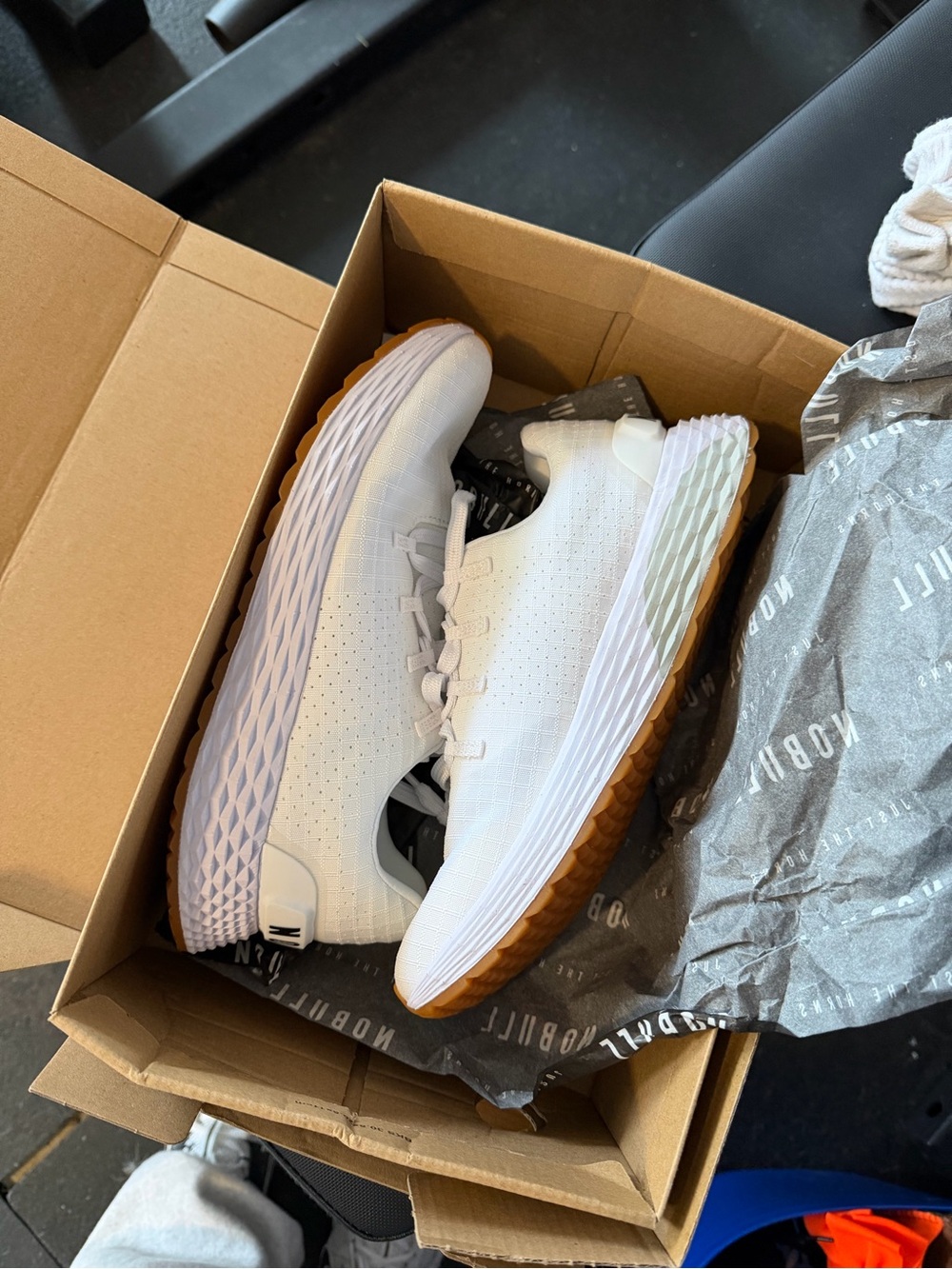 NOBULL White Athletic Sneakers with Gum Outsole brand new in box